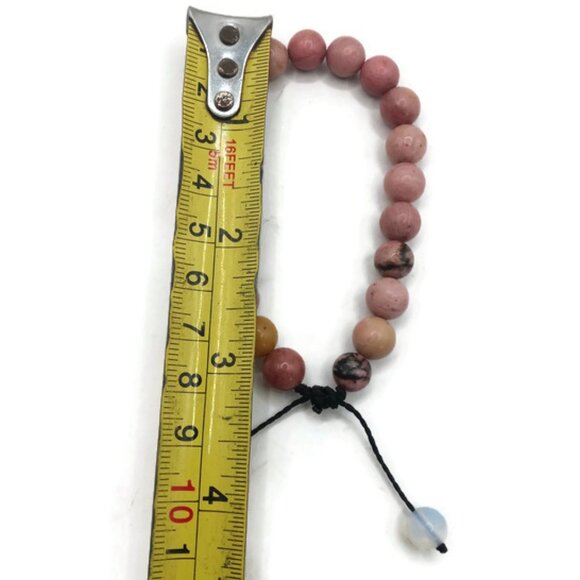 Handmade Bracelet in Natural Rhodocite Stone Spiritual Amulet - Picture 6 of 6